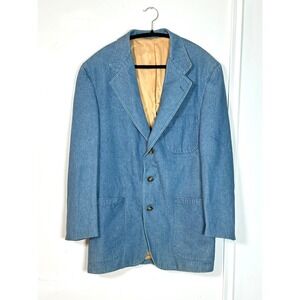 Vintage Huntington Denim Mens Blazer small S 70s disco retro sport coat 3 button